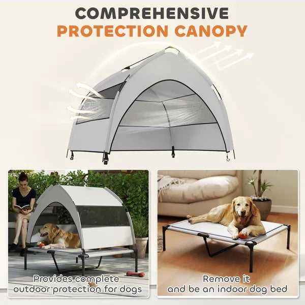 Elevated Dog Bed With Removable Canopy